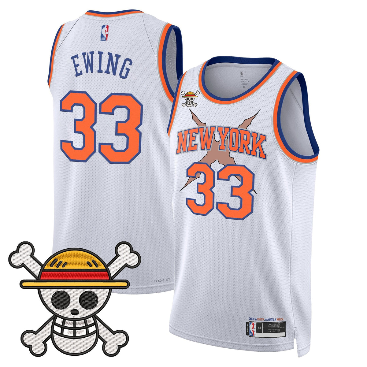 New York Knicks x One Piece Swingman Jersey- Stitched