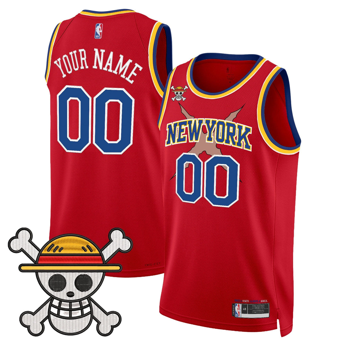 New York Knicks x One Piece Swingman Custom Jersey- Stitched