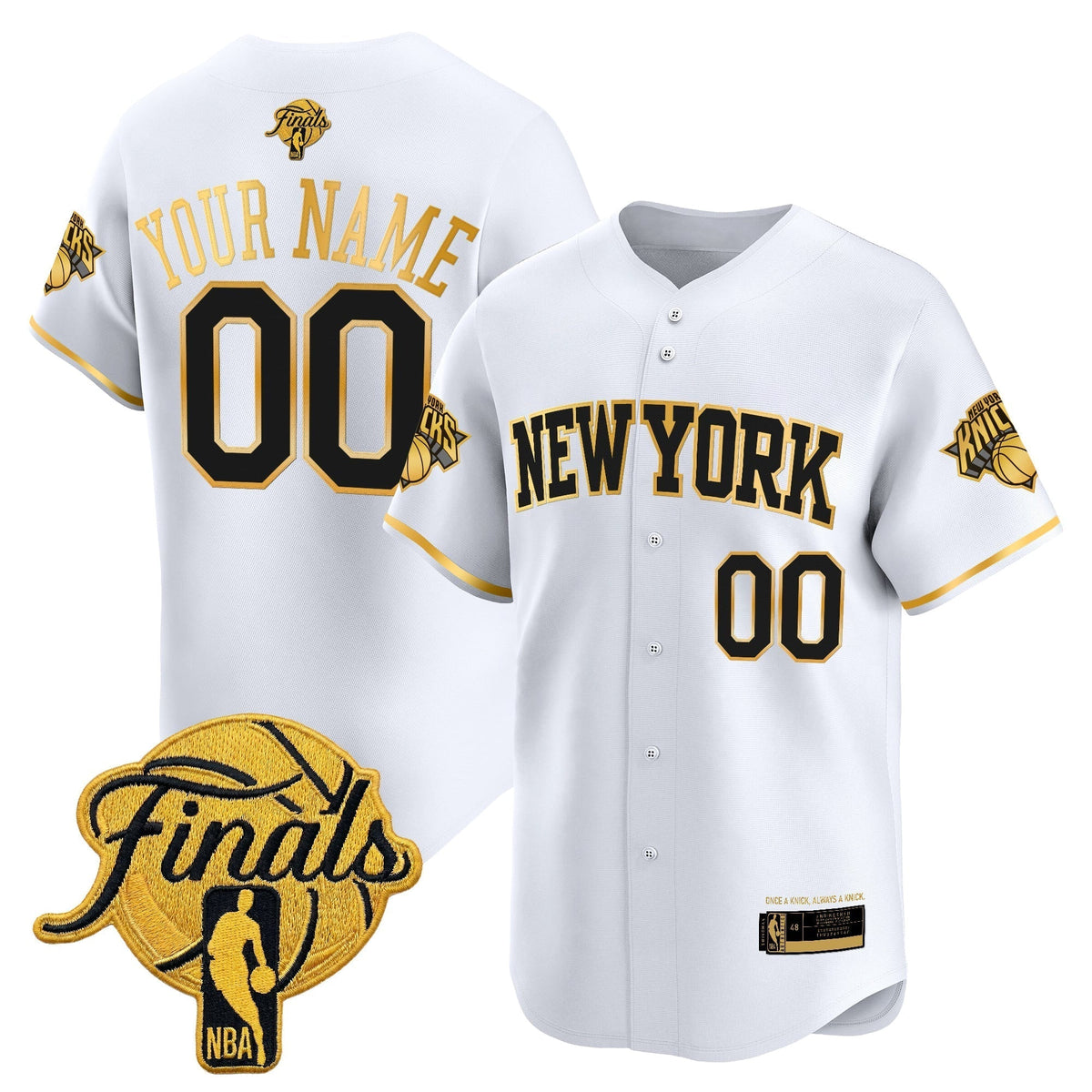 New York Knicks 2026 Finals Vapor Custom Baseball Jersey - All Stitched