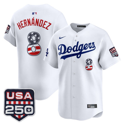 Men's Los Angeles Dodgers USA 250 Fourth of July Vapor Premier Limited Jersey - All Stitched