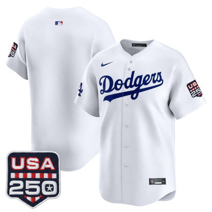 Men's Los Angeles Dodgers USA 250 Fourth of July Vapor Premier Limited Jersey - All Stitched