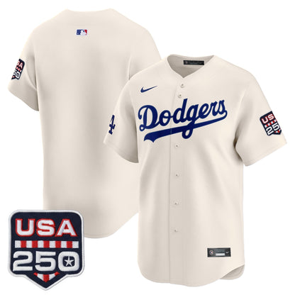 Men's Los Angeles Dodgers USA 250 Fourth of July Vapor Premier Limited Jersey - All Stitched