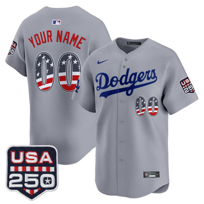 Los Angeles Dodgers USA 250 Fourth of July Vapor Premier Limited Custom Jersey - All Stitched