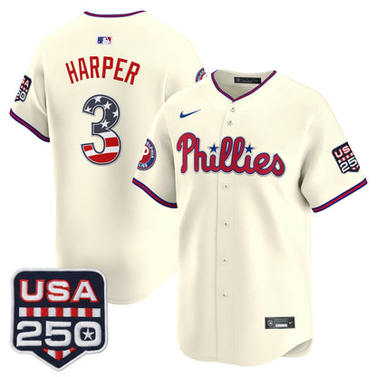Philadelphia Phillies USA 250 Fourth of July Vapor Premier Limited Jersey - All Stitched