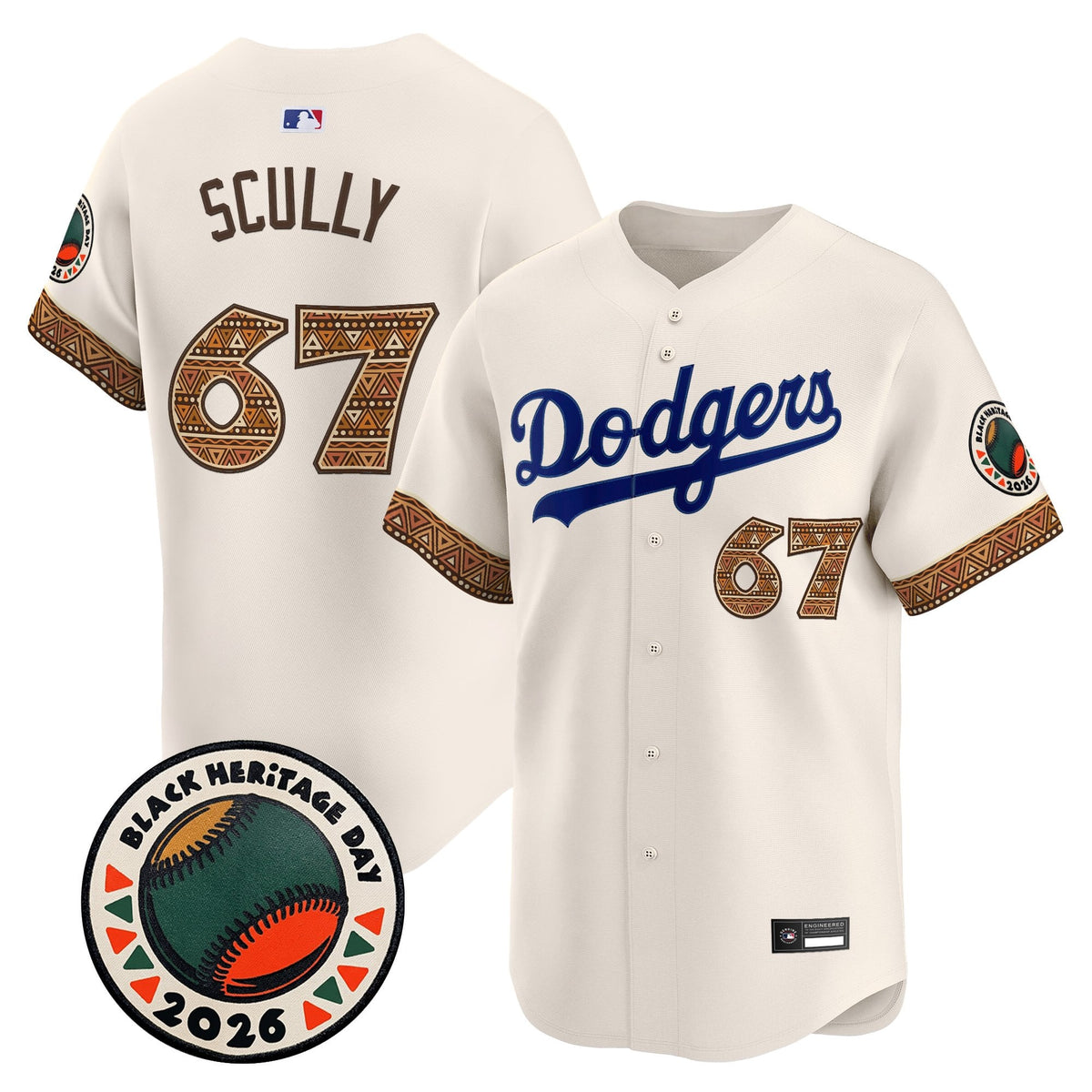 Los Angeles Dodgers 2026 Black Heritage Day Vapor Premier Limited Jersey - Stitched