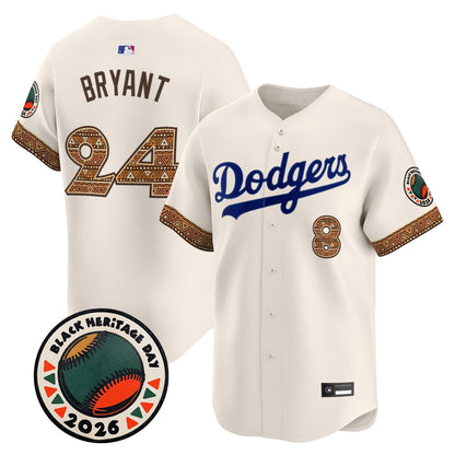 Los Angeles Dodgers 2026 Black Heritage Day Vapor Premier Limited Jersey - Stitched