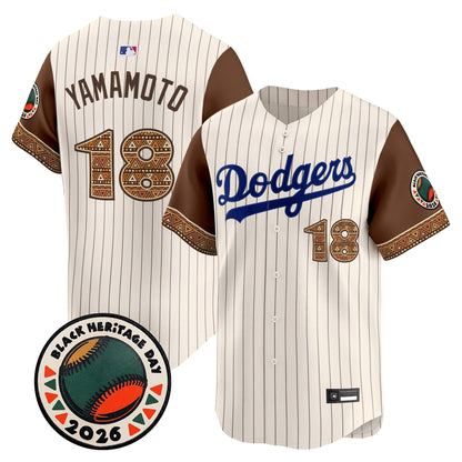 Los Angeles Dodgers 2026 Black Heritage Day Vapor Premier Limited Jersey - Stitched