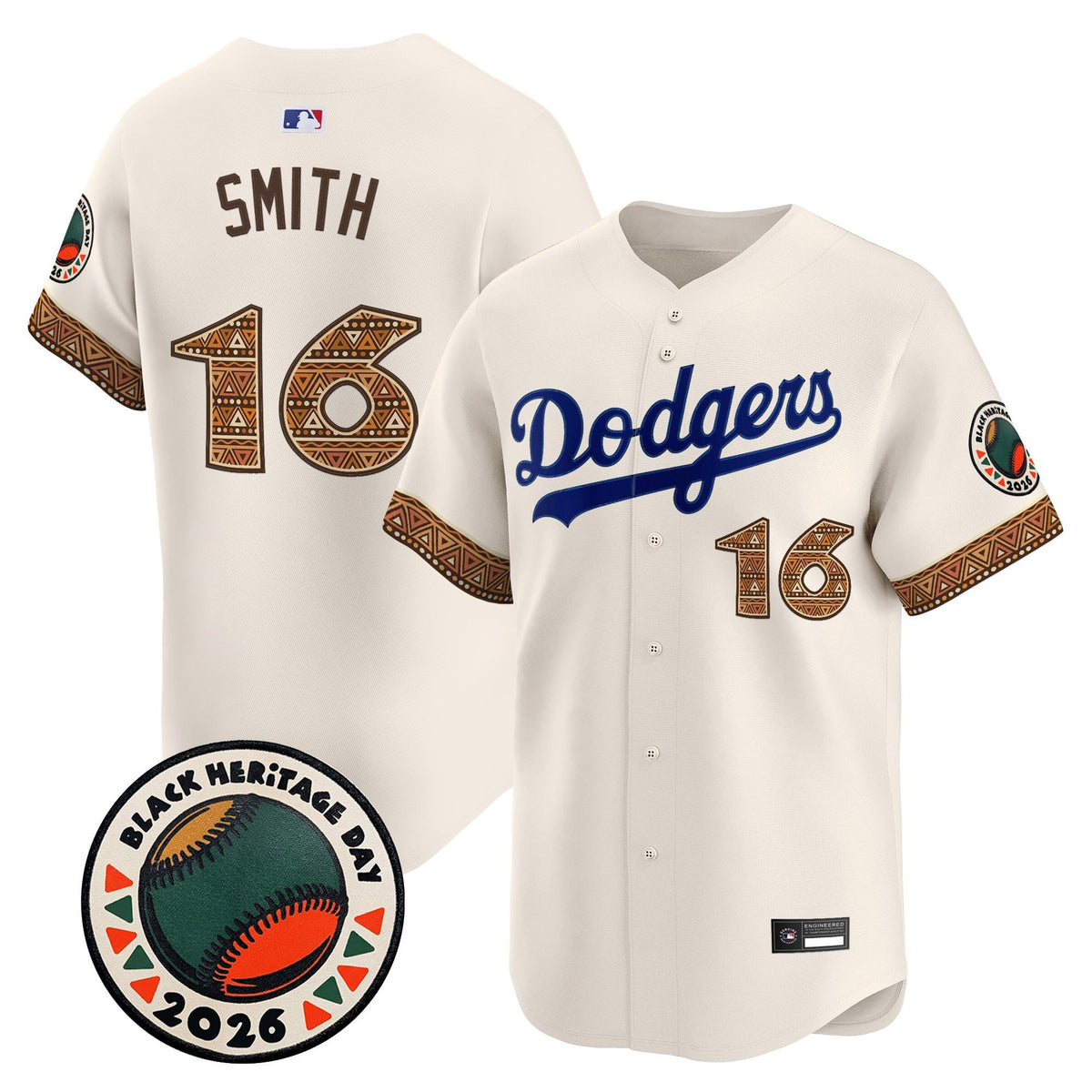 Los Angeles Dodgers 2026 Black Heritage Day Vapor Premier Limited Jersey - Stitched