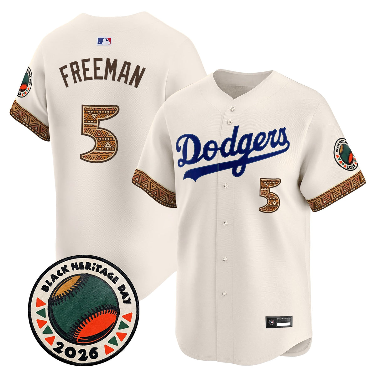 Los Angeles Dodgers 2026 Black Heritage Day Vapor Premier Limited Jersey - Stitched