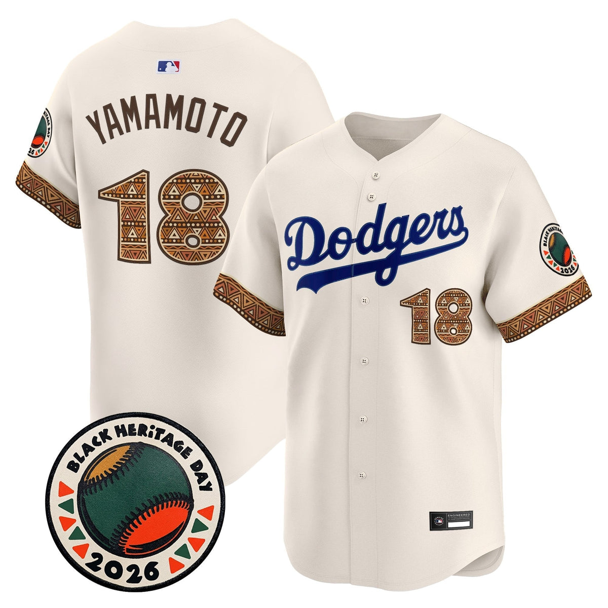 Los Angeles Dodgers 2026 Black Heritage Day Vapor Premier Limited Jersey - Stitched