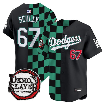 Los Angeles Dodgers x Demon Slayer Vapor Premier Limited Jersey - Stitched