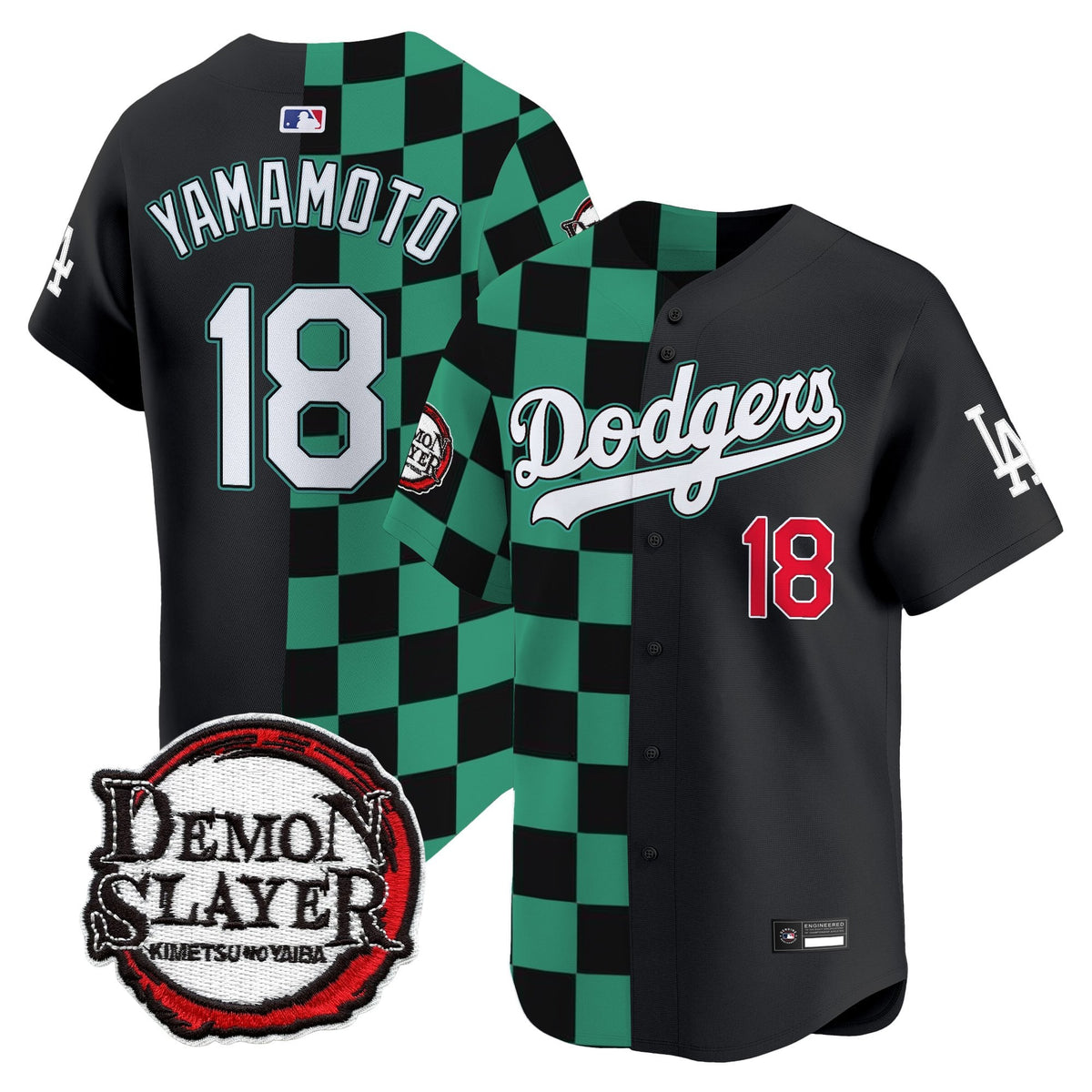 Los Angeles Dodgers x Demon Slayer Vapor Premier Limited Jersey - Stitched