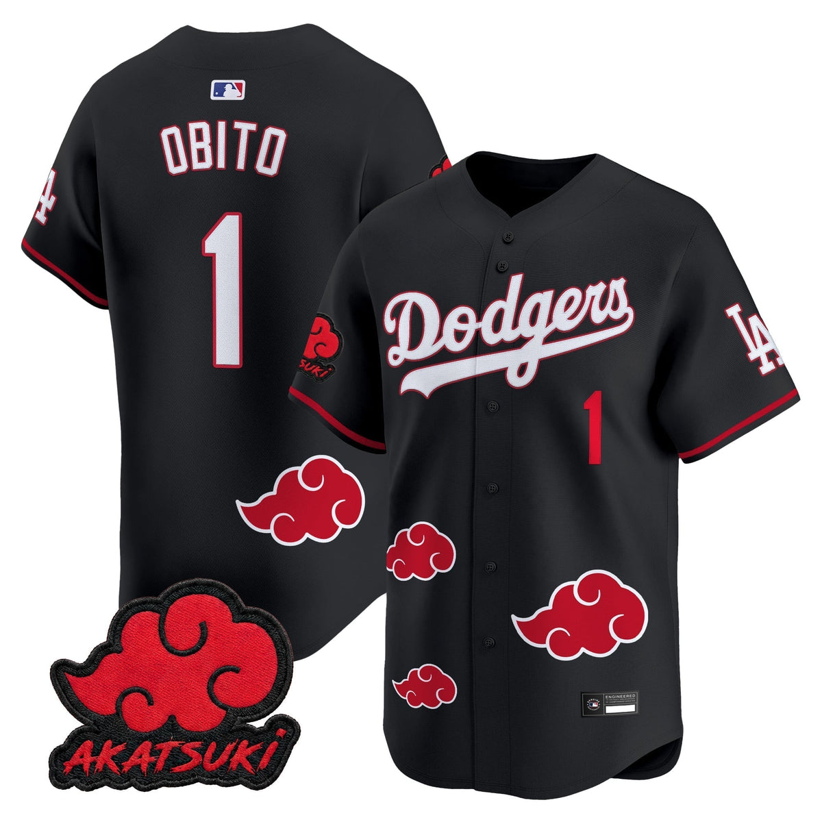 Los Angeles Dodgers x Naruto Akatsuki Edition Vapor Premier Limited Jersey - Stitched
