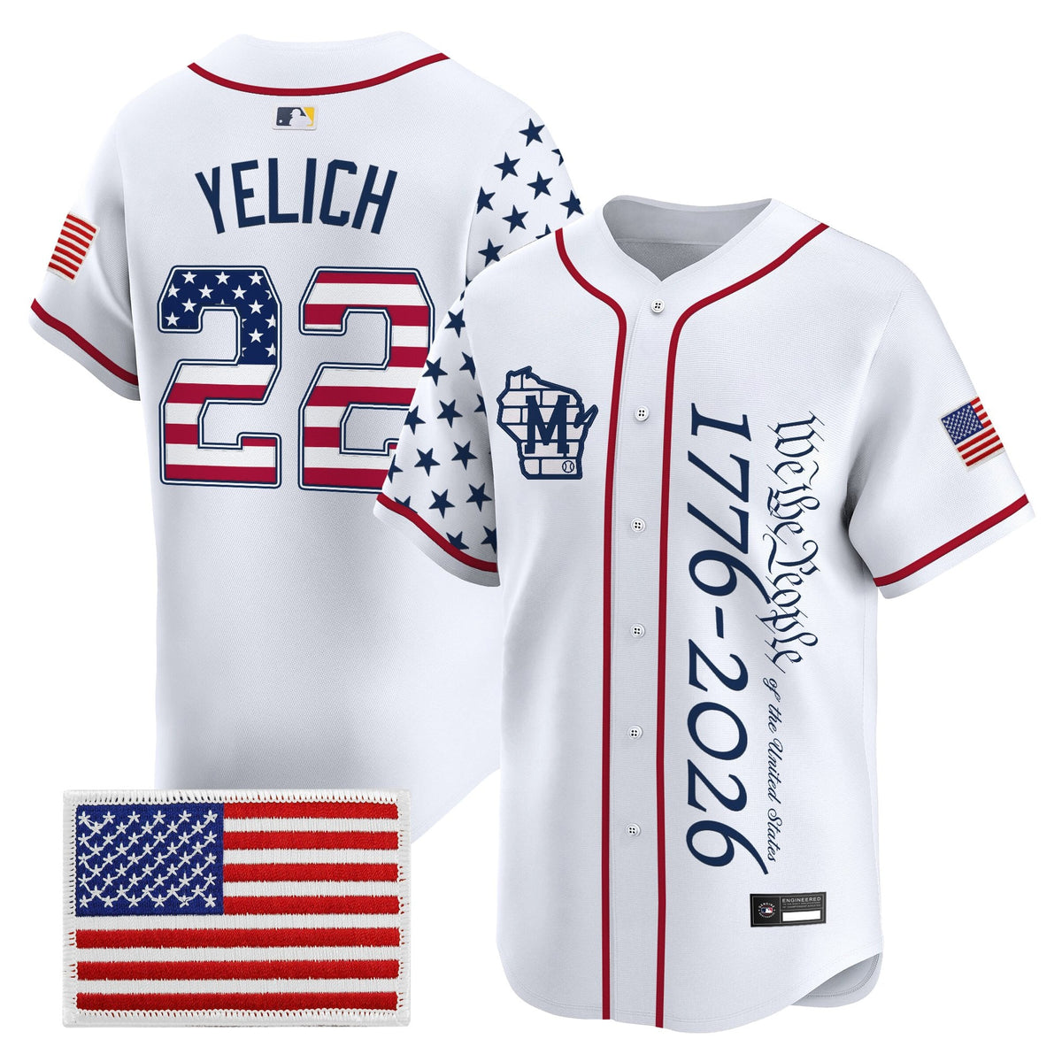 Men's Milwaukee Brewers "America 250 Edition" Vapor Premier Limited Jersey V2 - All Stitched