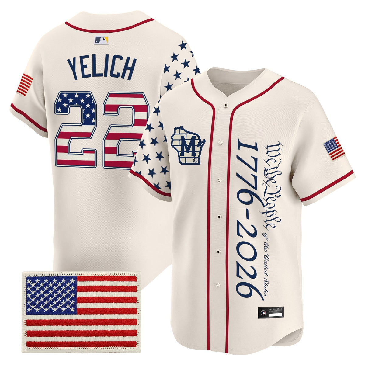 Men's Milwaukee Brewers "America 250 Edition" Vapor Premier Limited Jersey V2 - All Stitched