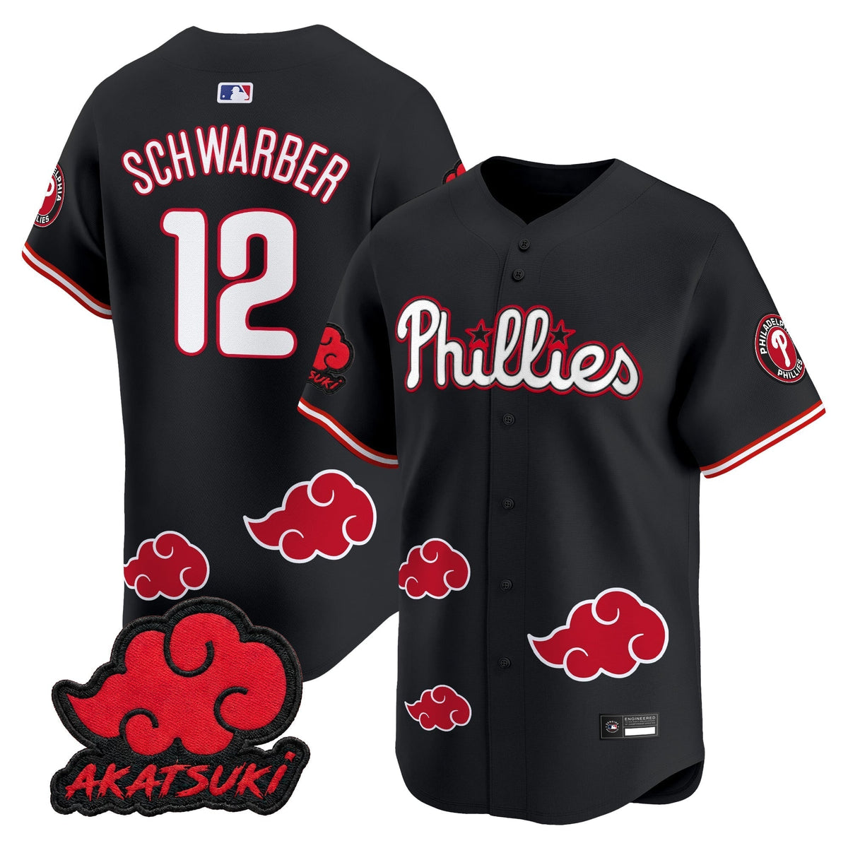 Philadelphia Phillies x Naruto "Akatsuki Edition" Vapor Premier Limited Jersey - Stitched