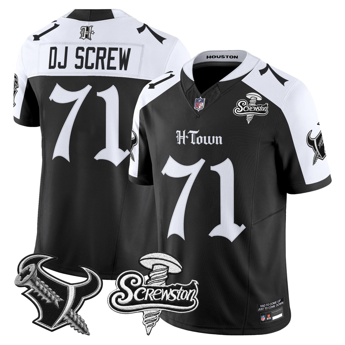Houston Texans DJ Screw Vapor Limited Jersey - Gothic Edition - All Stitched