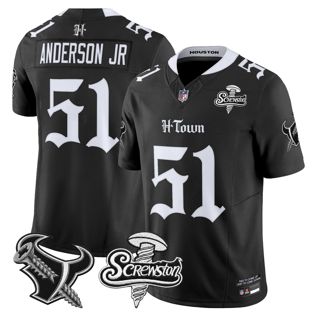 Houston Texans DJ Screw Vapor Limited Jersey - Gothic Edition - All Stitched