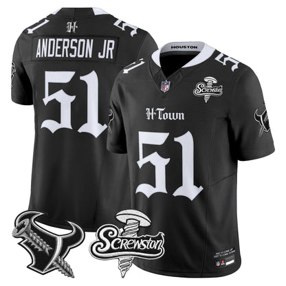 Houston Texans DJ Screw Vapor Limited Jersey - Gothic Edition - All Stitched