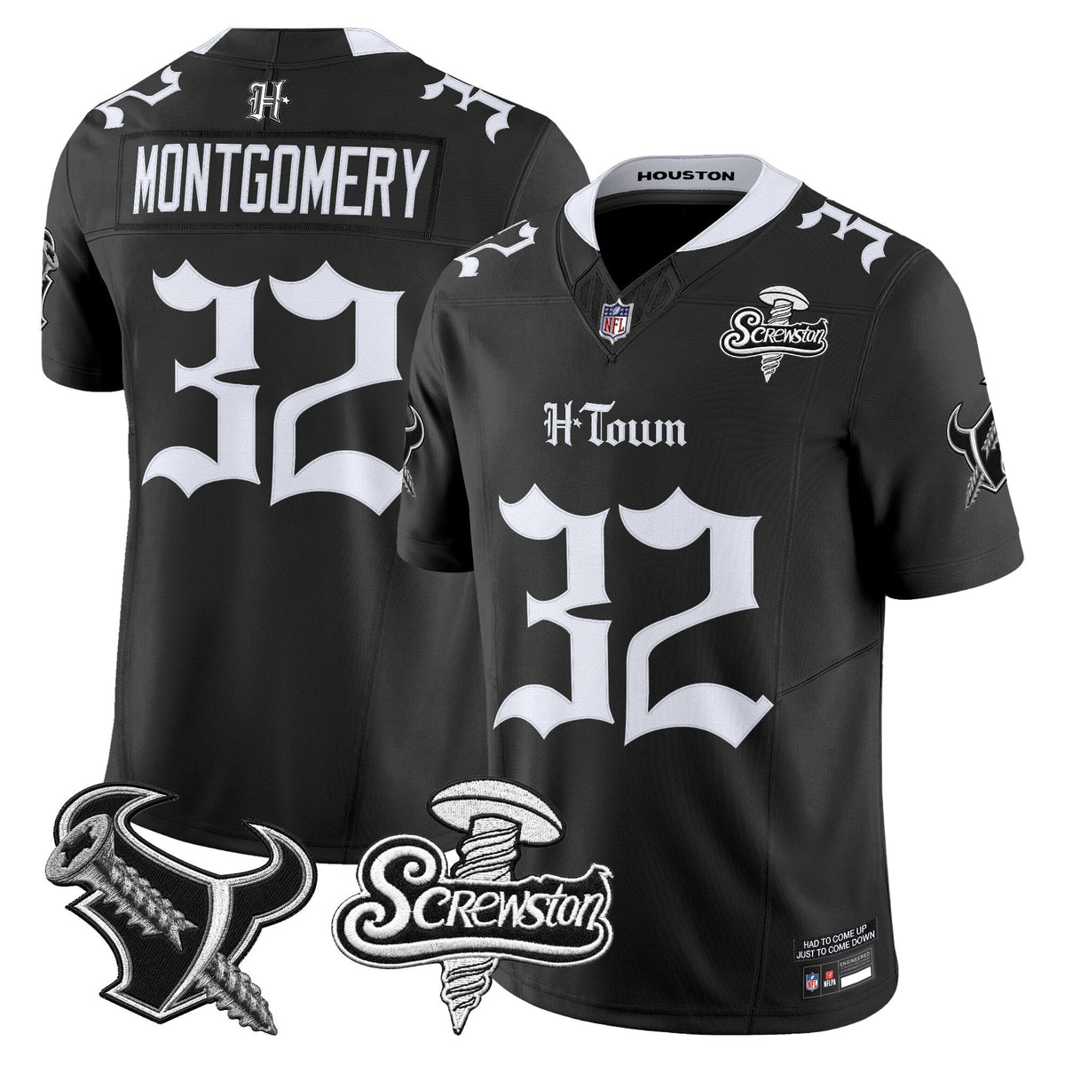 Houston Texans DJ Screw Vapor Limited Jersey - Gothic Edition - All Stitched