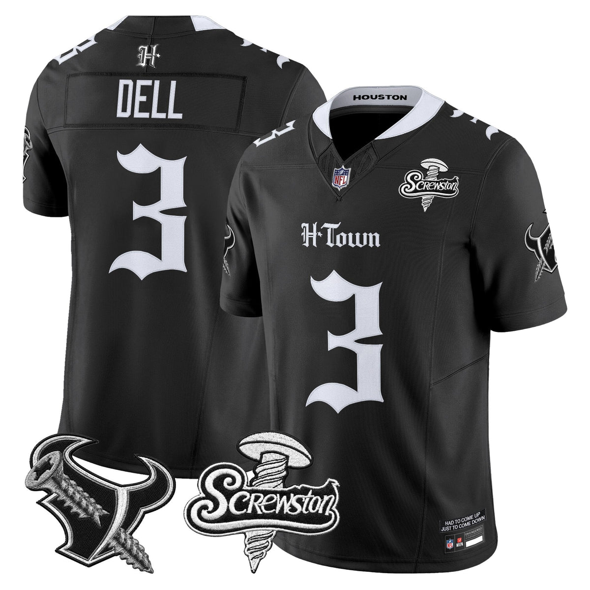 Houston Texans DJ Screw Vapor Limited Jersey - Gothic Edition - All Stitched