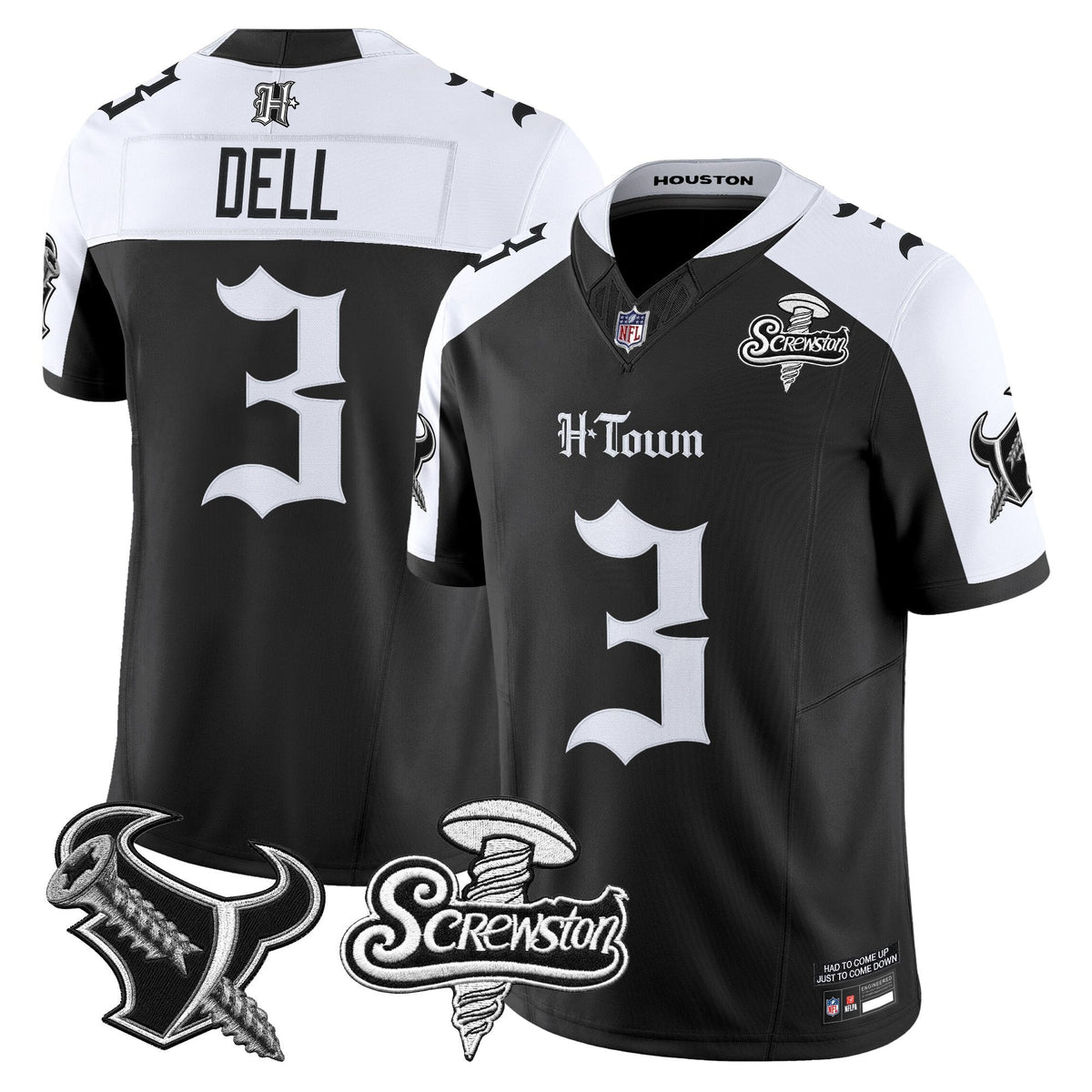 Houston Texans DJ Screw Vapor Limited Jersey - Gothic Edition - All Stitched