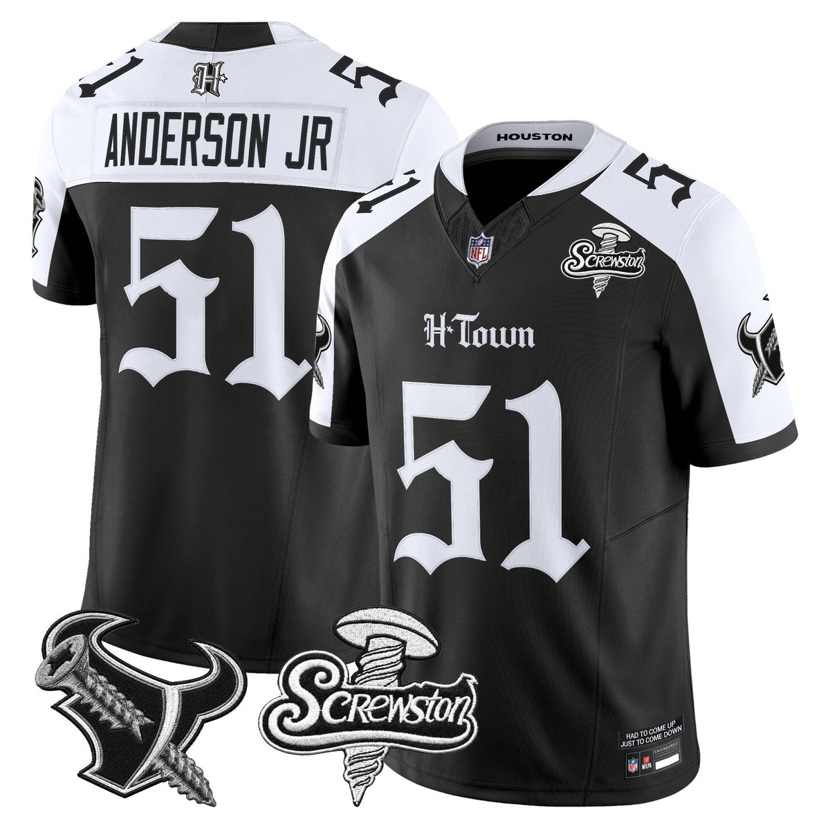 Houston Texans DJ Screw Vapor Limited Jersey - Gothic Edition - All Stitched