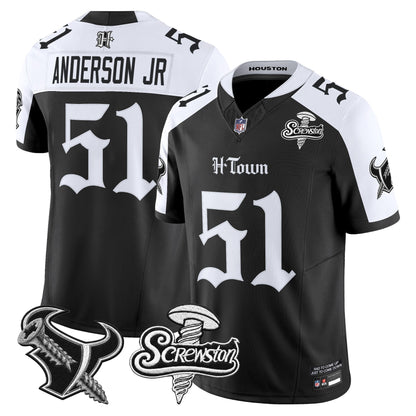 Houston Texans DJ Screw Vapor Limited Jersey - Gothic Edition - All Stitched