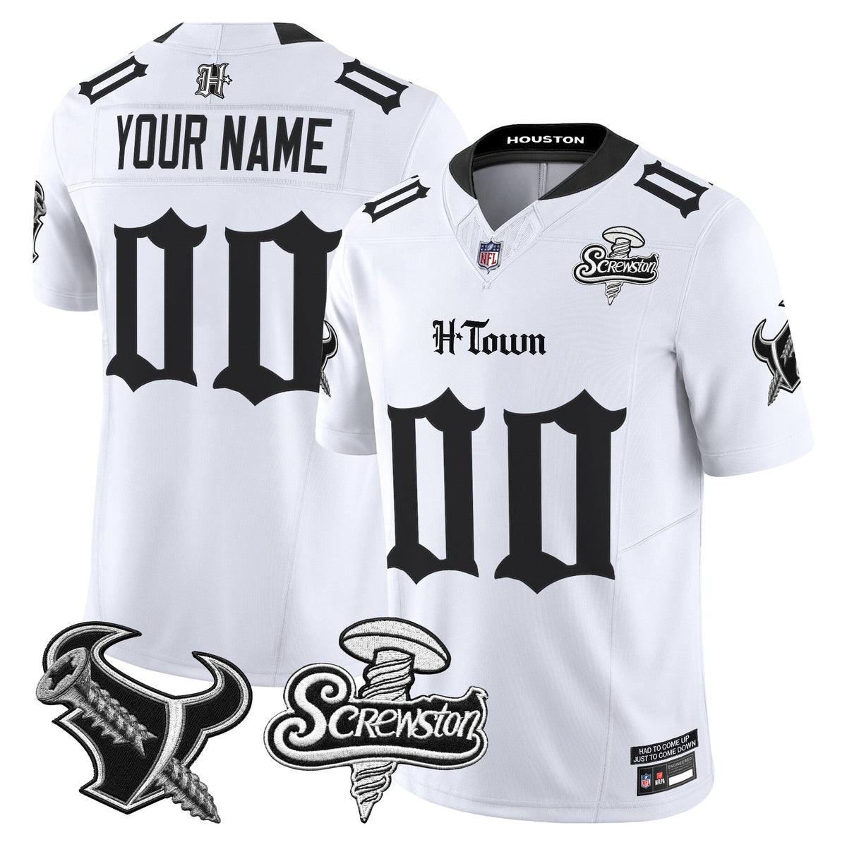 Houston Texans DJ Screw Vapor Limited Custom Jersey - Gothic Edition - All Stitched