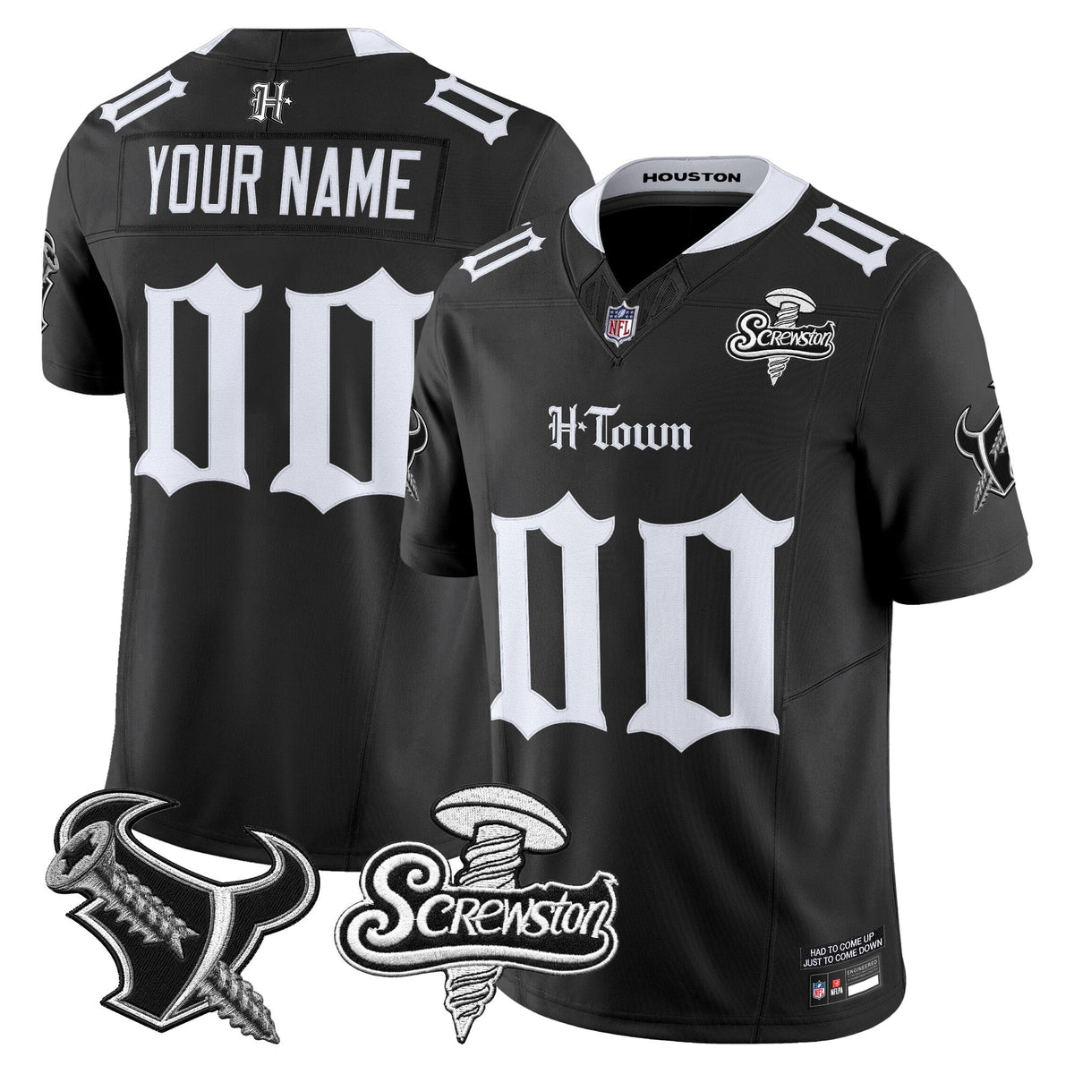 Houston Texans DJ Screw Vapor Limited Custom Jersey - Gothic Edition - All Stitched