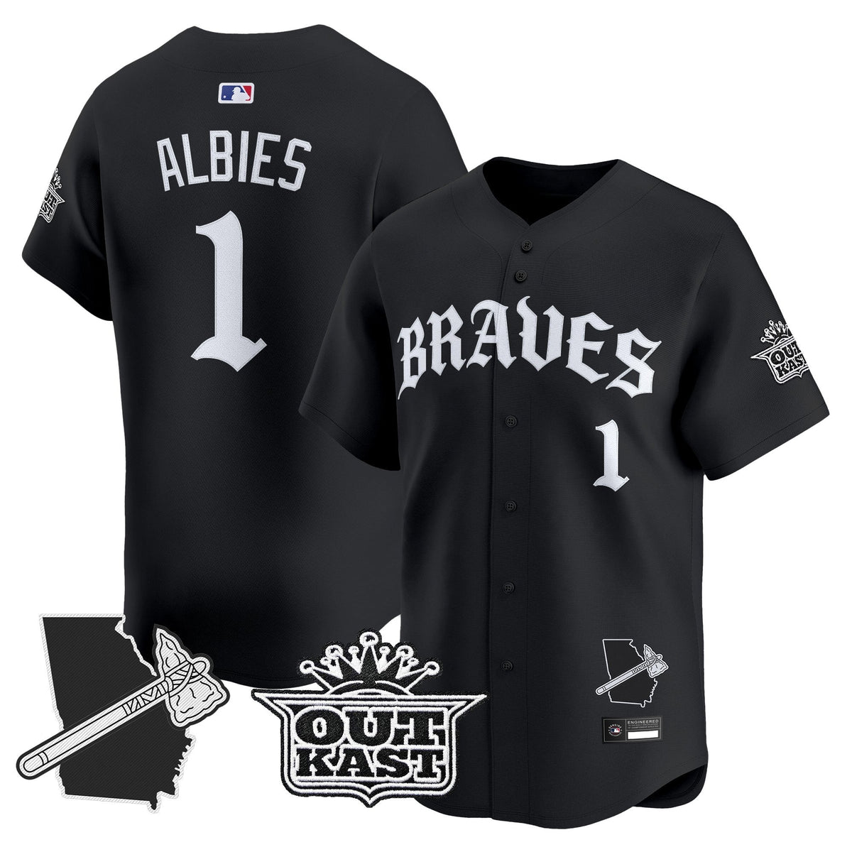 Atlanta Braves 'Old English Edition' Vapor Premier Limited Jersey - All Stitched