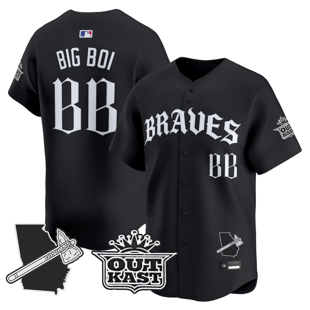 Atlanta Braves 'Old English Edition' Vapor Premier Limited Jersey - All Stitched