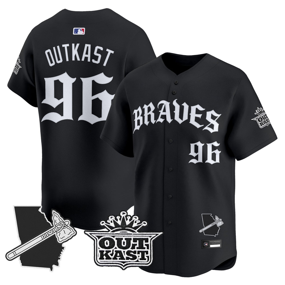 Atlanta Braves 'Old English Edition' Vapor Premier Limited Jersey - All Stitched