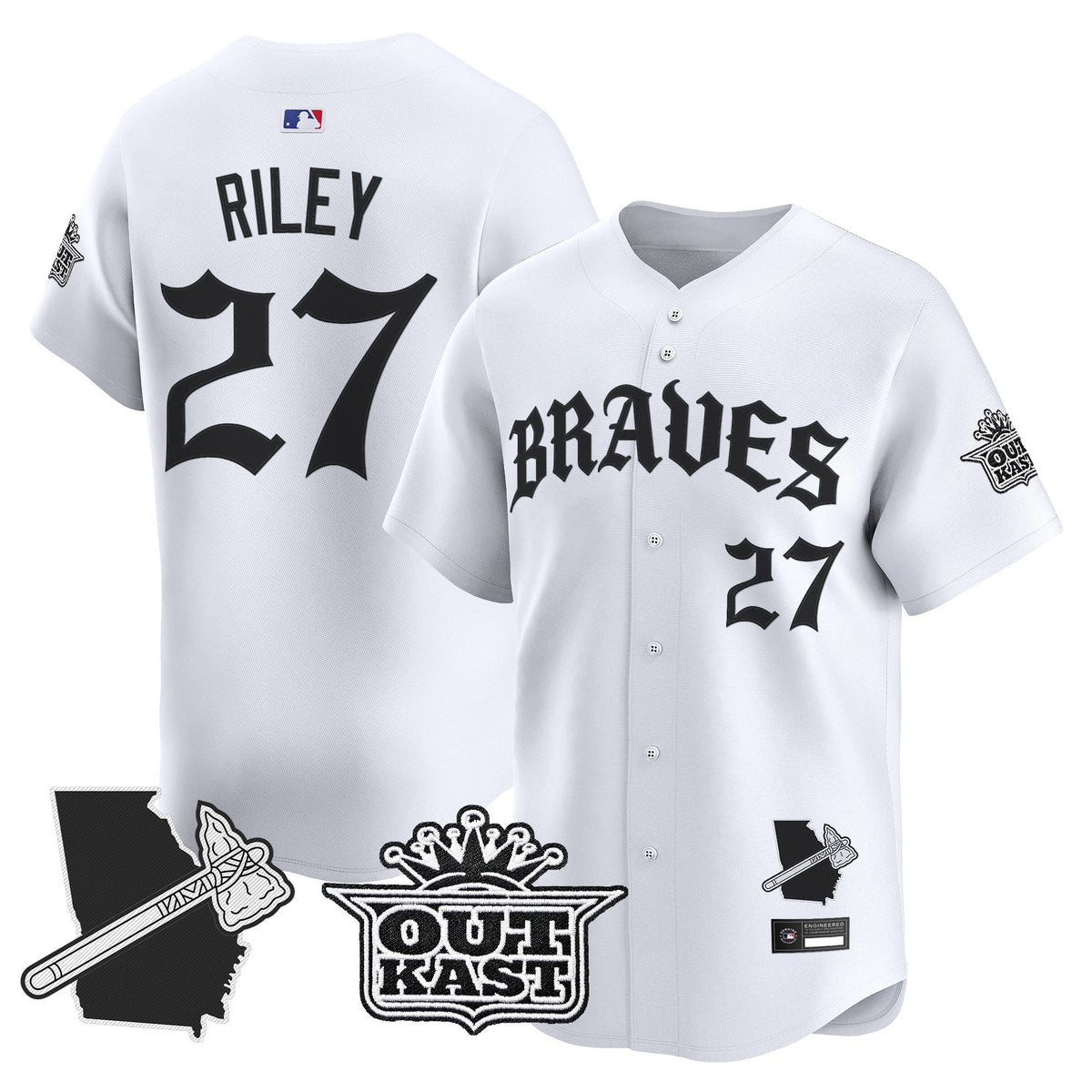 Atlanta Braves 'Old English Edition' Vapor Premier Limited Jersey - All Stitched