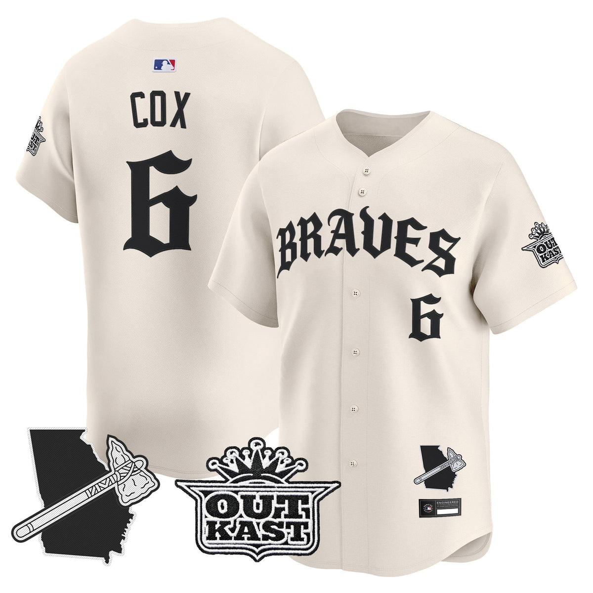 Atlanta Braves 'Old English Edition' Vapor Premier Limited Jersey - All Stitched