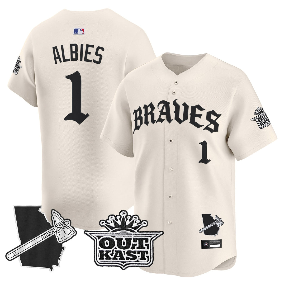 Atlanta Braves 'Old English Edition' Vapor Premier Limited Jersey - All Stitched