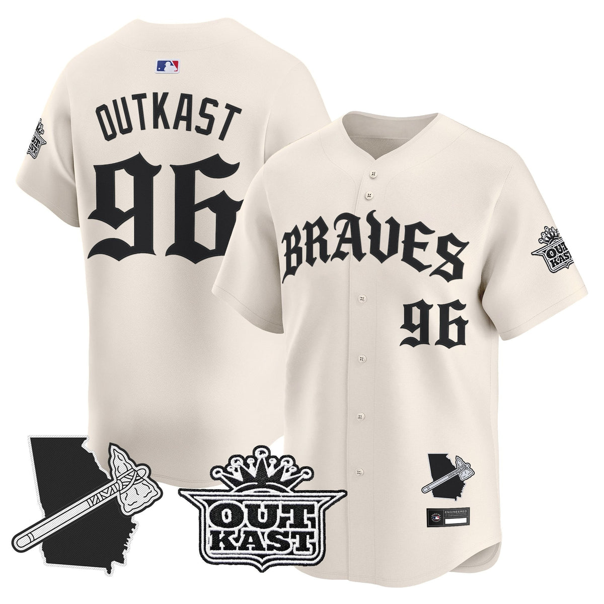 Atlanta Braves 'Old English Edition' Vapor Premier Limited Jersey - All Stitched