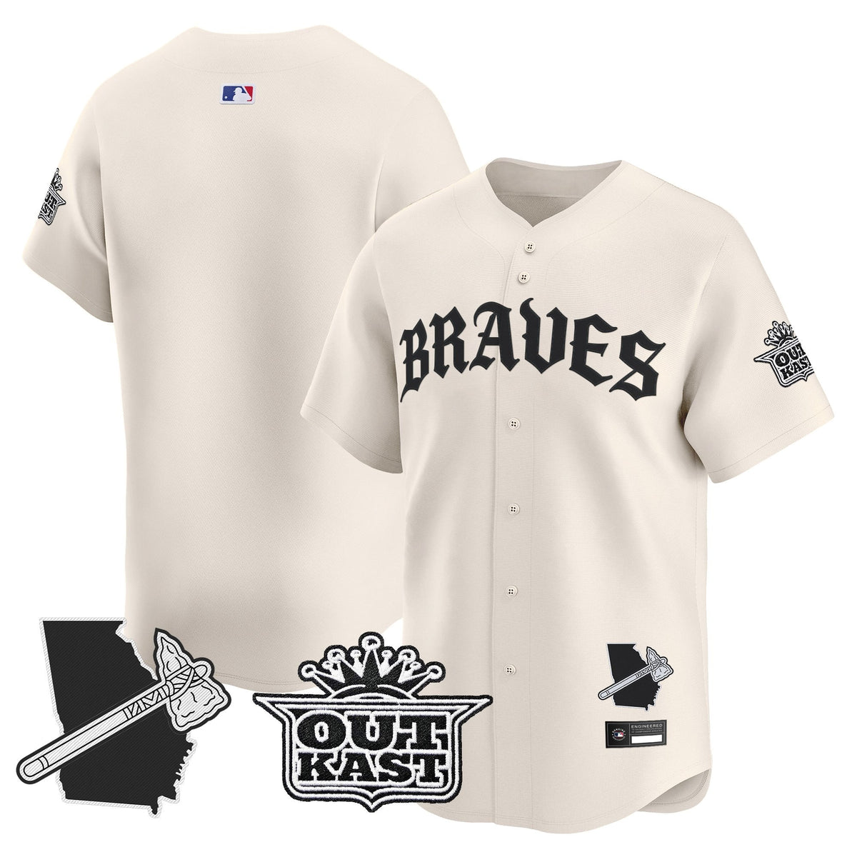 Atlanta Braves 'Old English Edition' Vapor Premier Limited Jersey - All Stitched