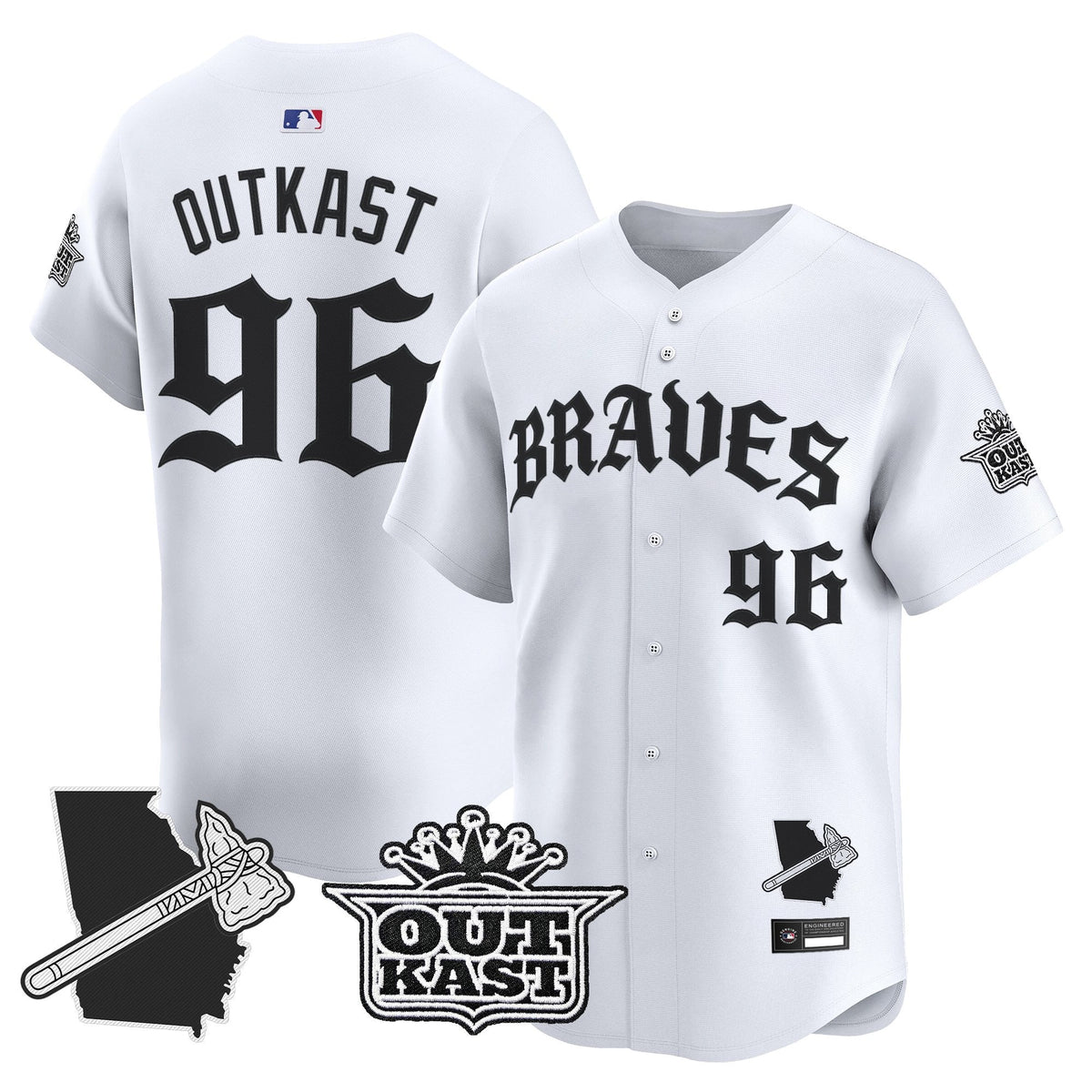 Atlanta Braves 'Old English Edition' Vapor Premier Limited Jersey - All Stitched