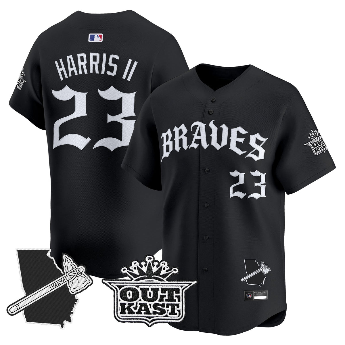 Atlanta Braves 'Old English Edition' Vapor Premier Limited Jersey - All Stitched