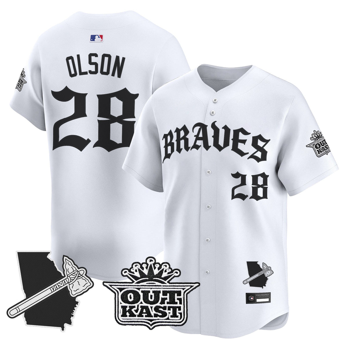 Atlanta Braves 'Old English Edition' Vapor Premier Limited Jersey - All Stitched