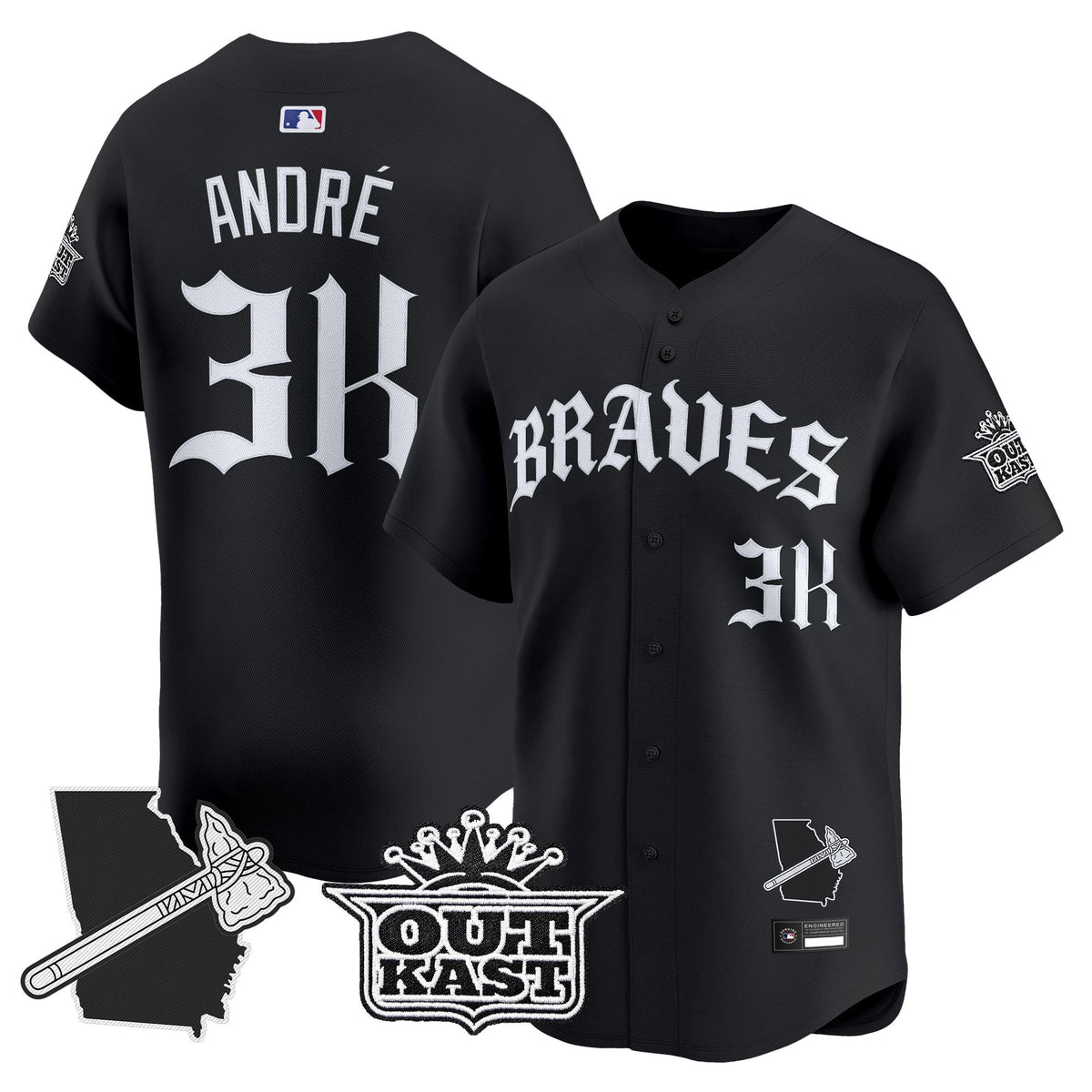 Atlanta Braves 'Old English Edition' Vapor Premier Limited Jersey - All Stitched
