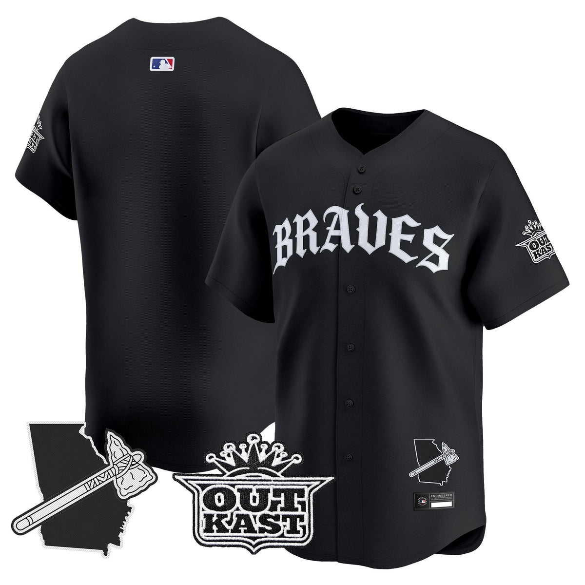 Atlanta Braves 'Old English Edition' Vapor Premier Limited Jersey - All Stitched