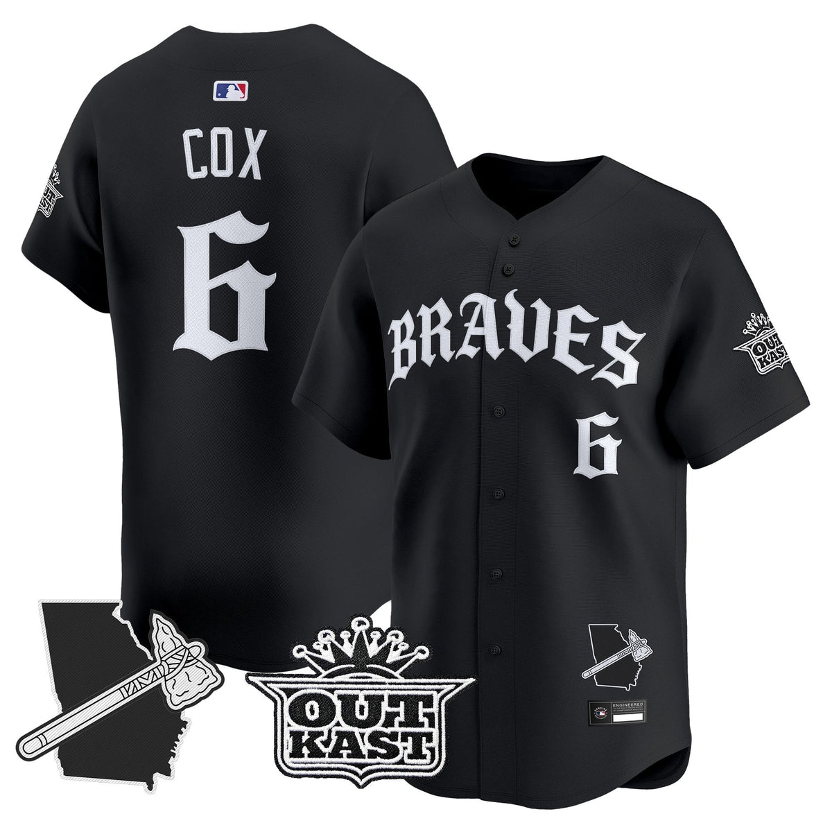Atlanta Braves 'Old English Edition' Vapor Premier Limited Jersey - All Stitched
