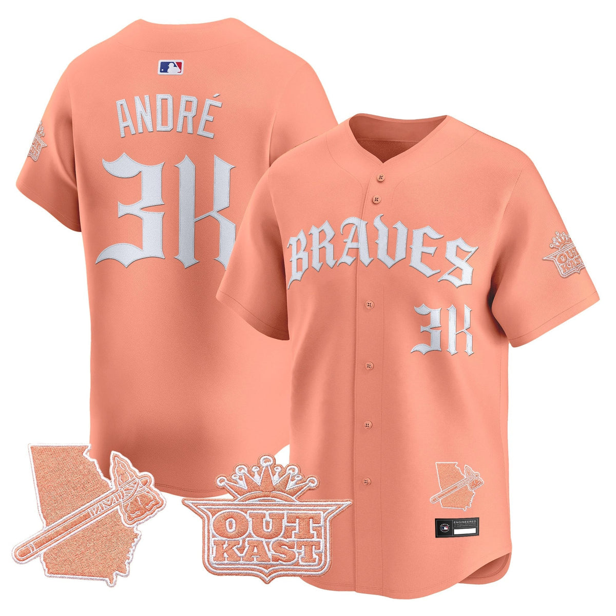 Atlanta Braves 'Old English Edition' Vapor Premier Limited Jersey - All Stitched