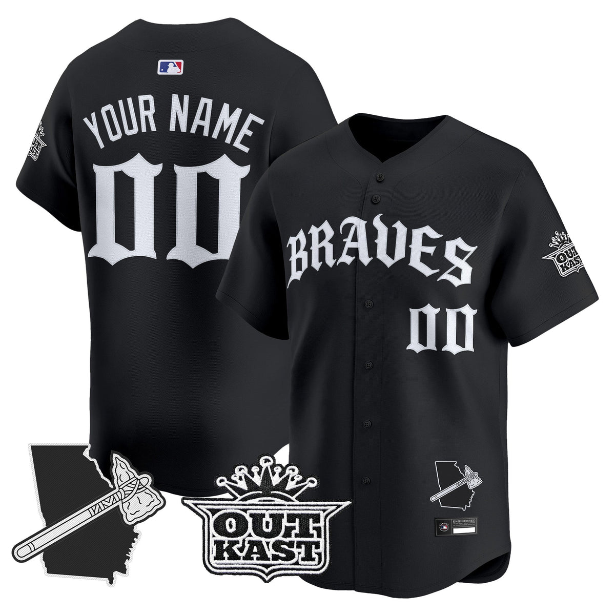 Atlanta Braves 'Old English Edition' Vapor Premier Limited Custom Jersey - All Stitched