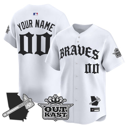 Atlanta Braves 'Old English Edition' Vapor Premier Limited Custom Jersey - All Stitched