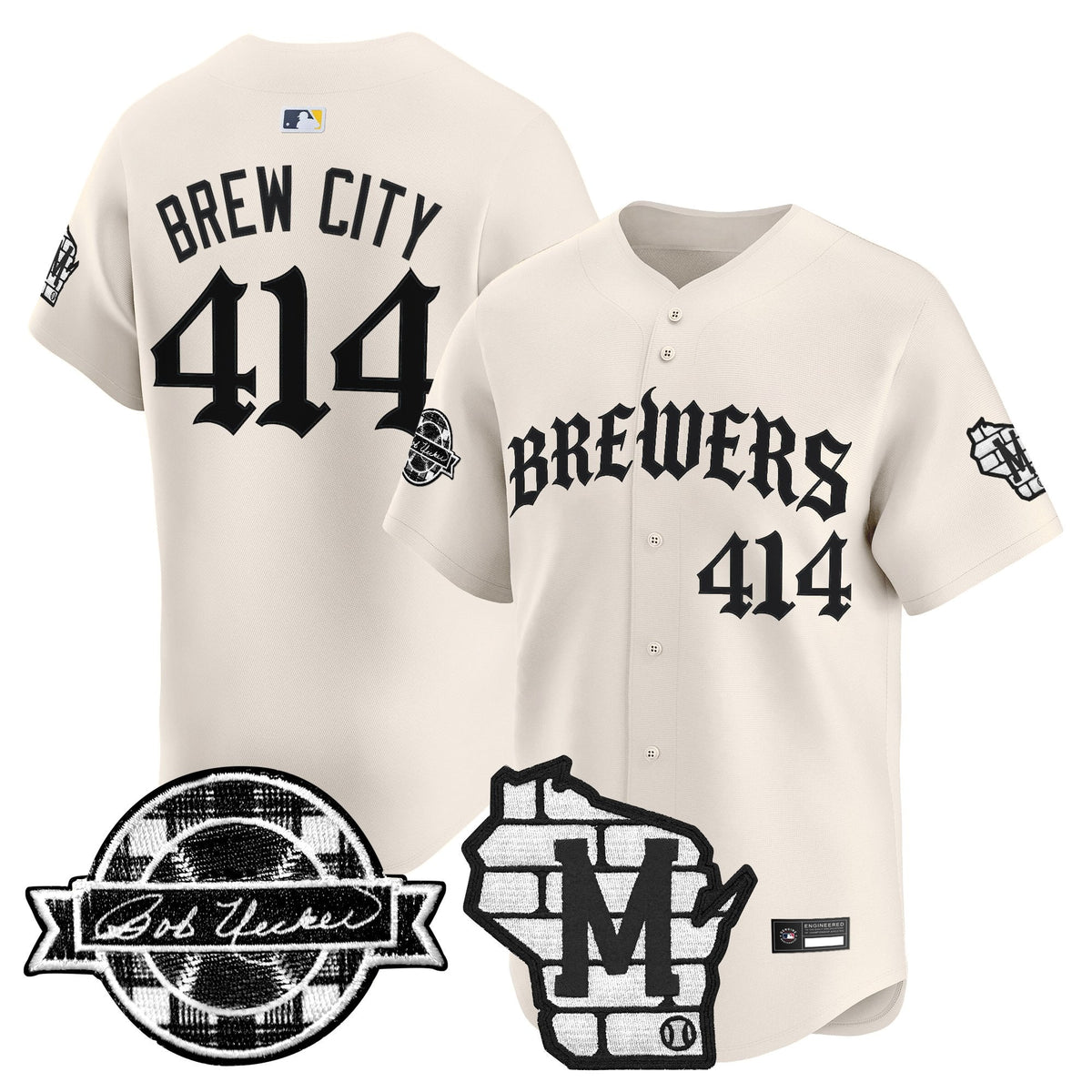 Milwaukee Brewers 'Old English Edition' Vapor Premier Limited Jersey - All Stitched