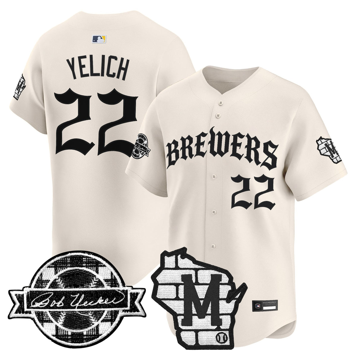 Milwaukee Brewers 'Old English Edition' Vapor Premier Limited Jersey - All Stitched