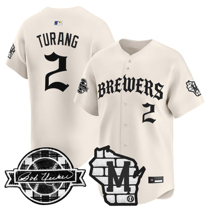 Milwaukee Brewers 'Old English Edition' Vapor Premier Limited Jersey - All Stitched